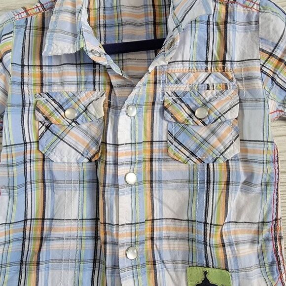 George Plaid Baby Button Down SZ 3-6 Month Pearl Snaps - Picture 3 of 5